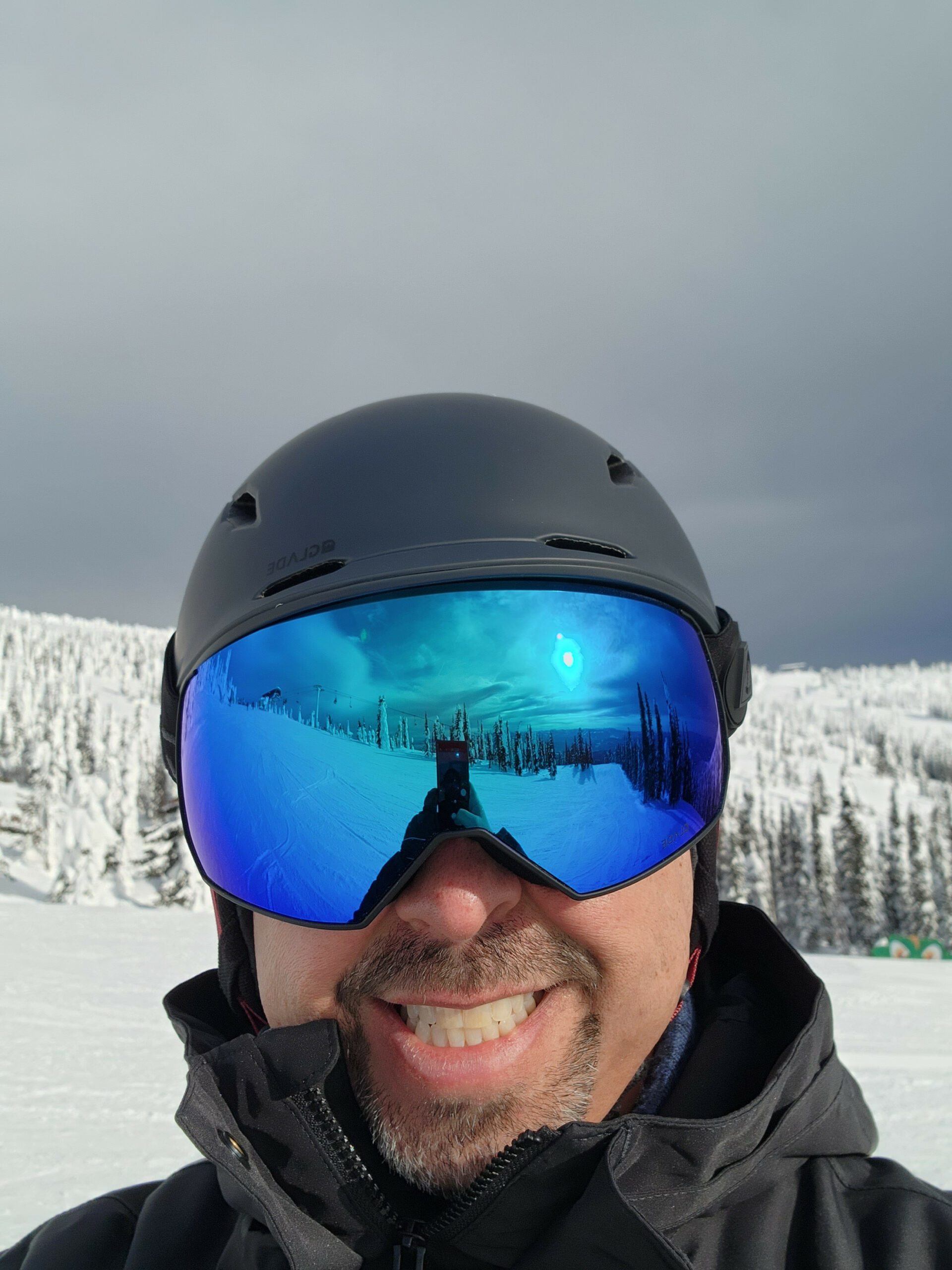 Trever Sparrow out skiing in the wilderness of Canada's west